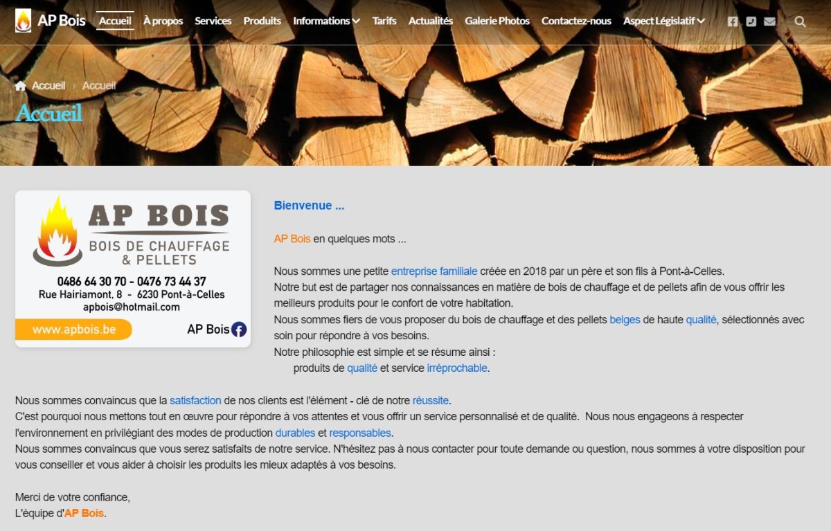 Le nouveau site de AP Bois est en ligne
